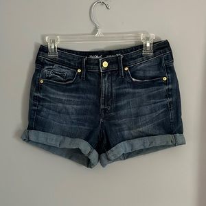 mossimo dark wash jean shorts